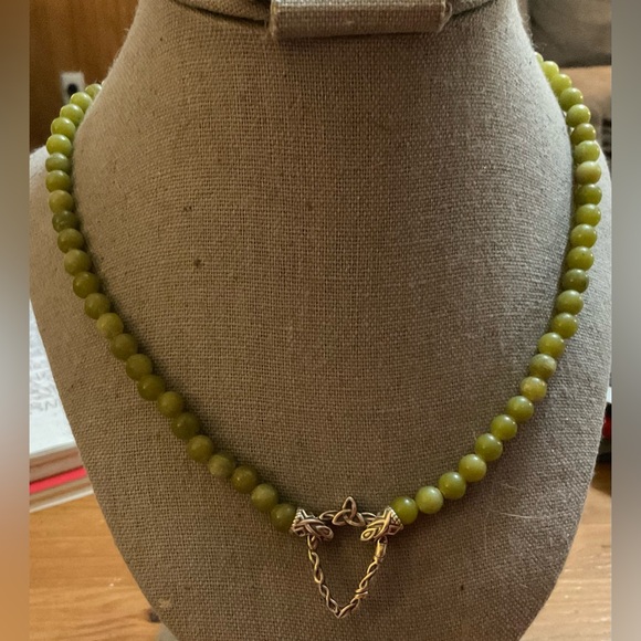 connemara Jewelry - Connemara Marble:Genuine Connemara Marble beaded Celtic  necklace sterling charm